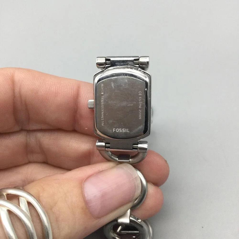 Fossil ES9792 Womens Watch 17mm MOP Dial Silver Tone Crystal New Battery 7